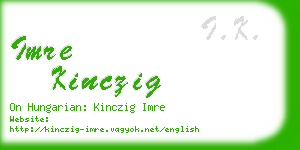 imre kinczig business card